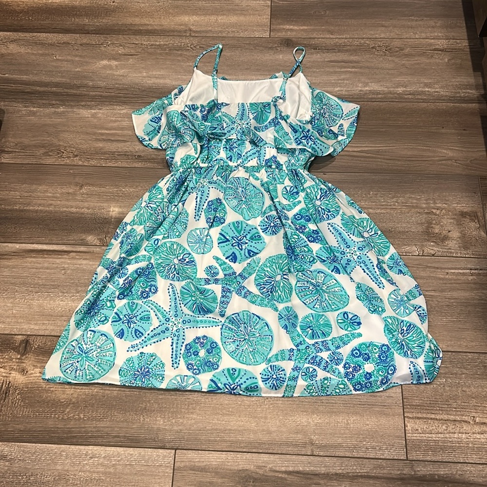 Blue and White Sea Shells Patterned Sundress - Picture 7 of 7